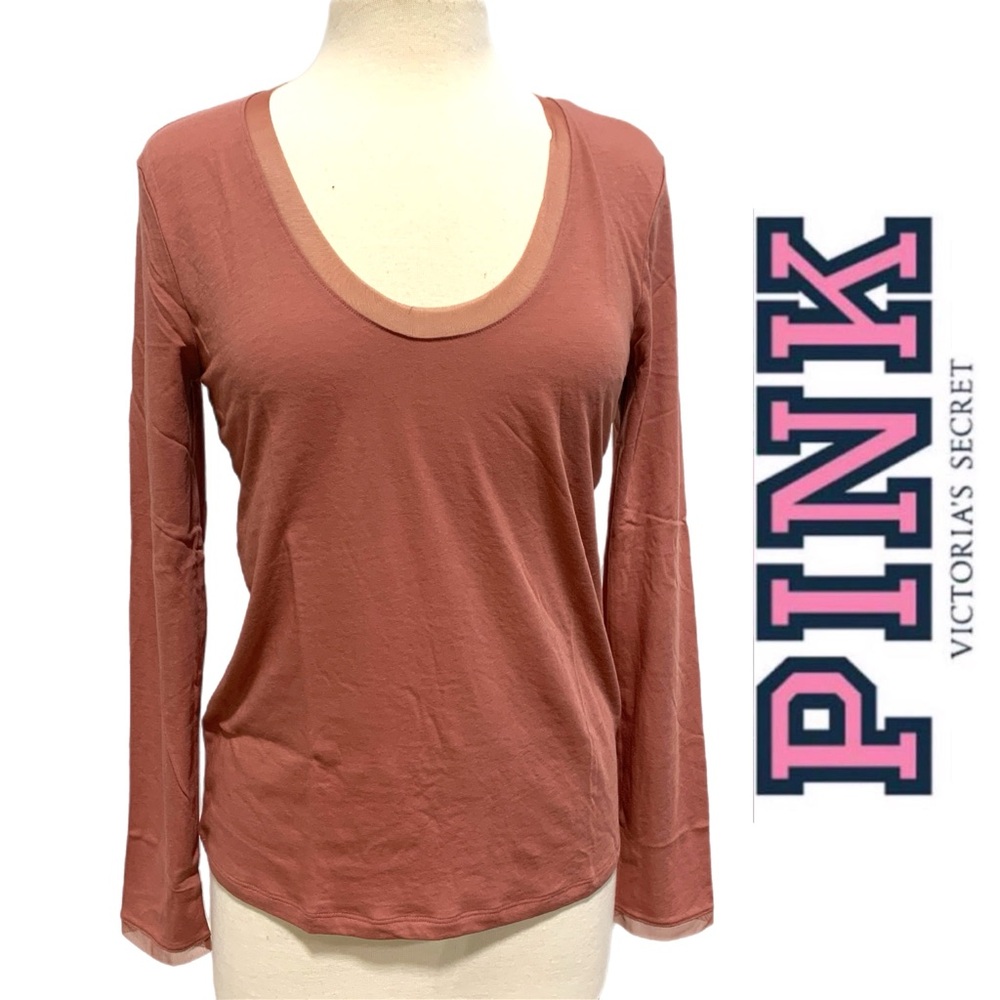 PINK‎ Victoria's Secret Mauve Long Sleeve Tee - 6095 Size S